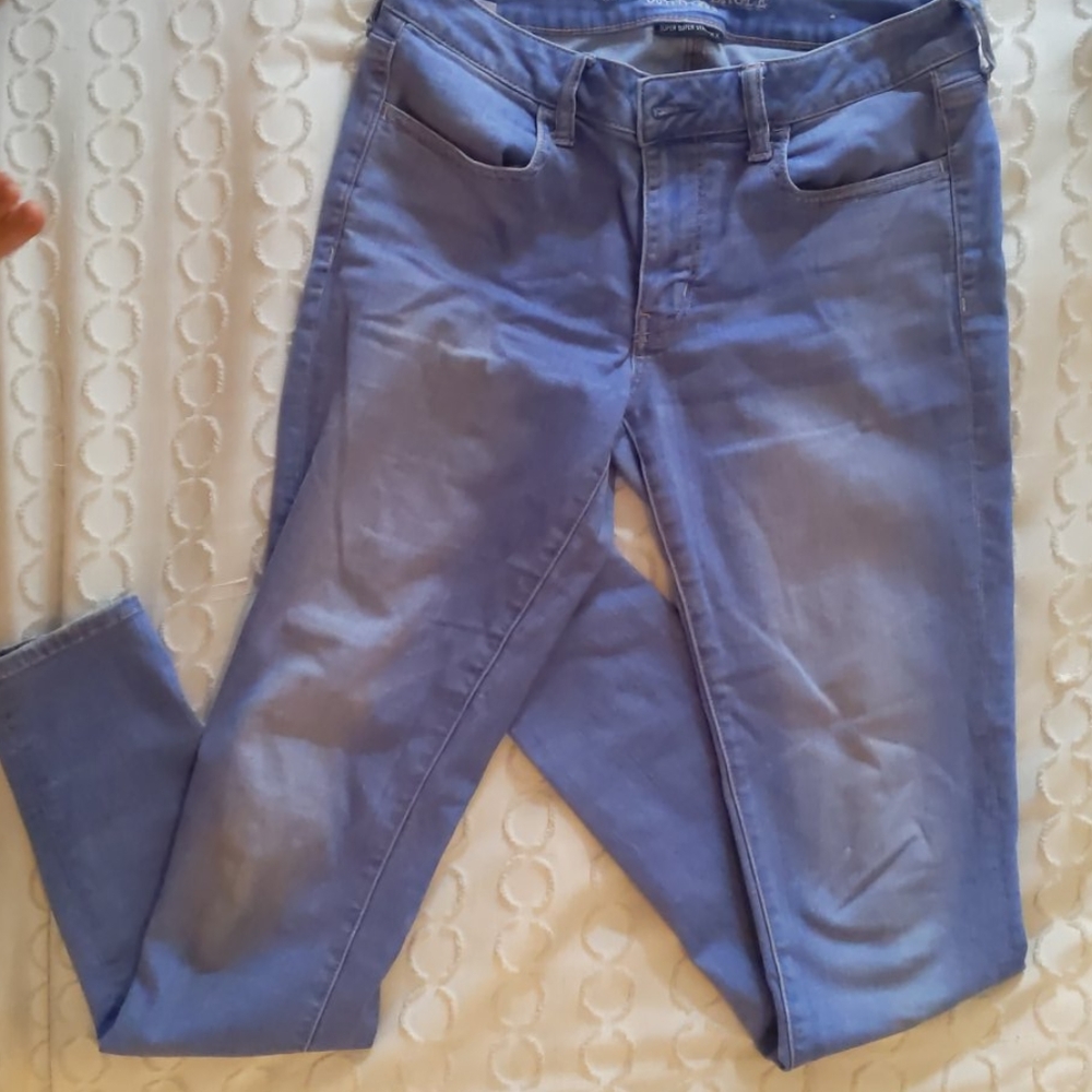 Indigo colored American eagle skinny jeans